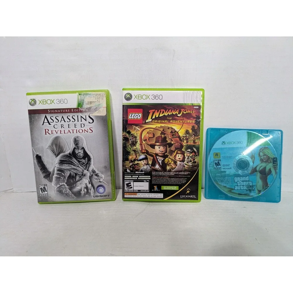 Microsoft Xbox 360 Assassins Creed GTA V LEGO Indiana Jones Kung Fu Panda TESTED
